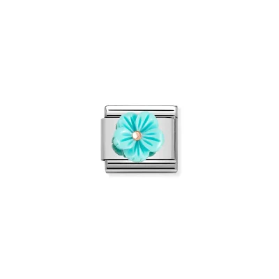 Nomination Composable Classic Turquoise Flower Länk