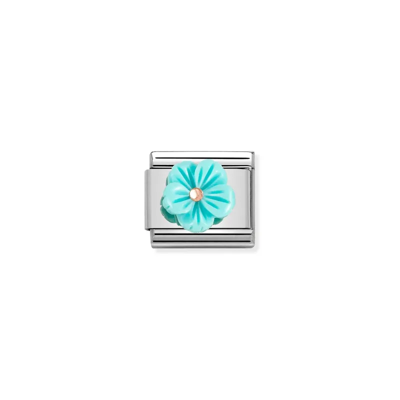 Nomination Composable Classic Turquoise Flower Länk