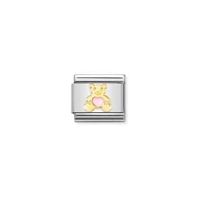 Nomination Composable Länk, Pink Bear in gold