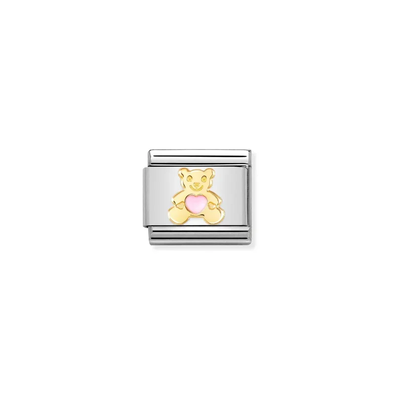 Nomination Composable Länk, Pink Bear in gold