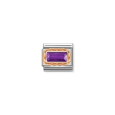 Nomination Composable Länk, Violet CZ i roséguld