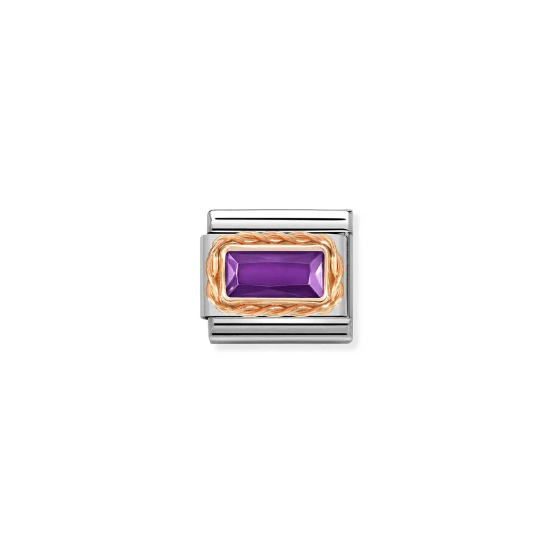 Nomination Composable Länk, Violet CZ i roséguld