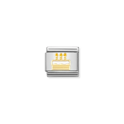 Nomination Composable Länk, gold Birthday Cake
