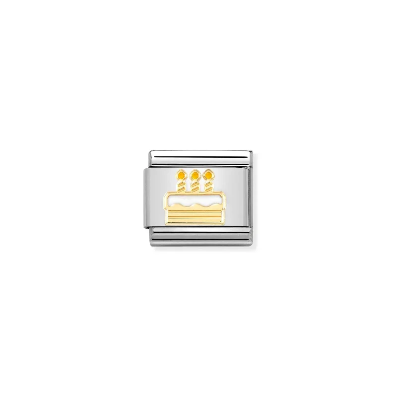 Nomination Composable Länk, gold Birthday Cake
