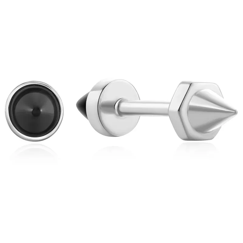 Ania Haie Örhängen BLACK AGATE POINT BARBELL E053-01H