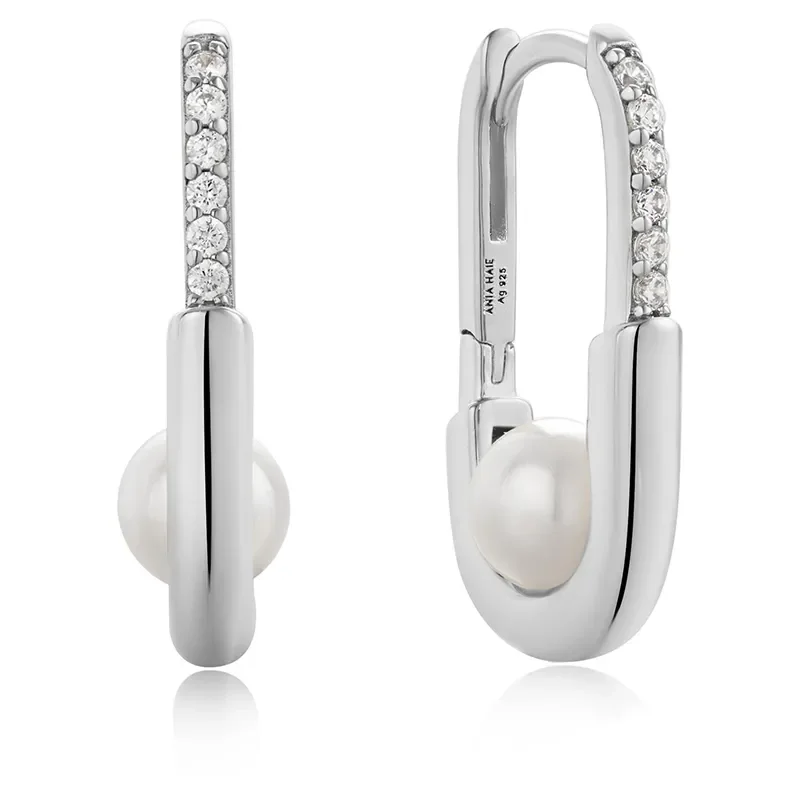 Ania Haie Örhängen Pearl INTERLOCK HOOPS E054-04H