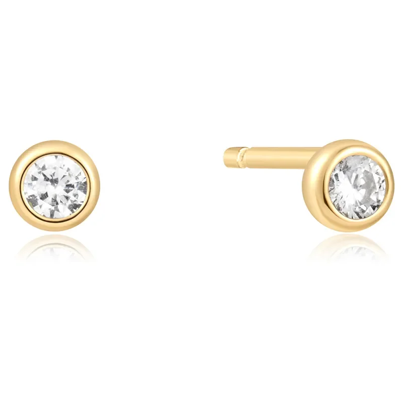 Ania Haie Guld SOLITAIRE CUBIC ZIRCONIA Dubbar Örhängen E059-03G