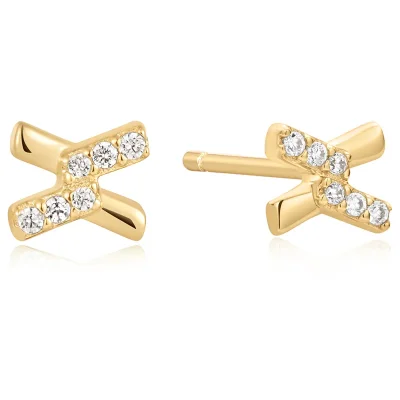 Ania Haie Guld CROSS CUBIC ZIRCONIA Dubbar Örhängen E061-01G