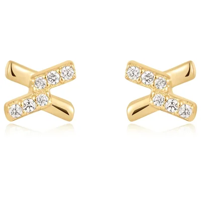 Ania Haie Guld CROSS CUBIC ZIRCONIA Dubbar Örhängen E061-01G