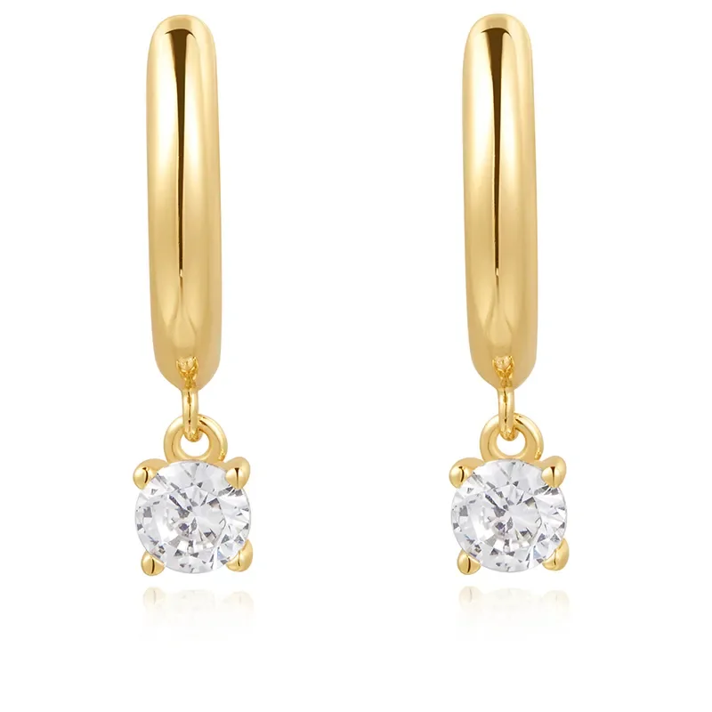 Ania Haie Guld DROP SOLITAIRE HOOP Örhängen E061-08G