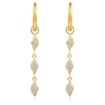 Ania Haie Guld PAVE SPARKLE DROP HOOP Örhängen E061-15G