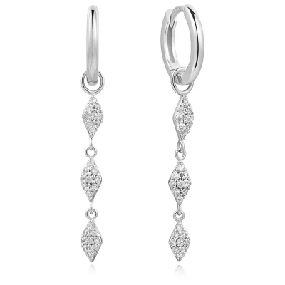 Ania Haie Silver PAVE SPARKLE DROP HOOP Örhängen E061-15H