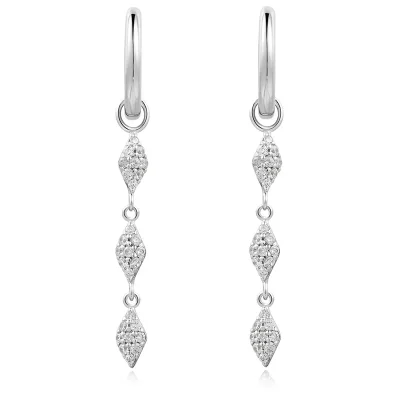 Ania Haie Silver PAVE SPARKLE DROP HOOP Örhängen E061-15H