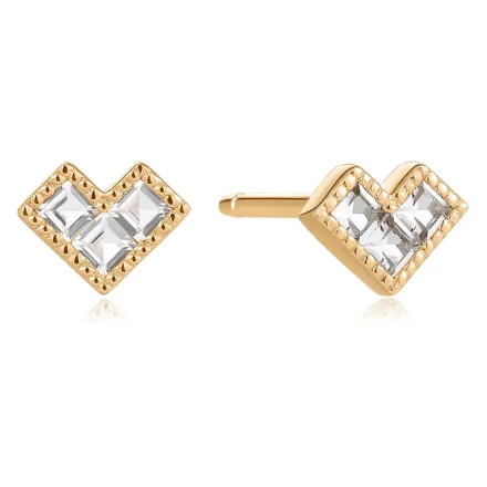 Ania Haie 14 KT Dubbar Örhängen TRIPLE WHITE SAPPHIRE EAU009-06YG