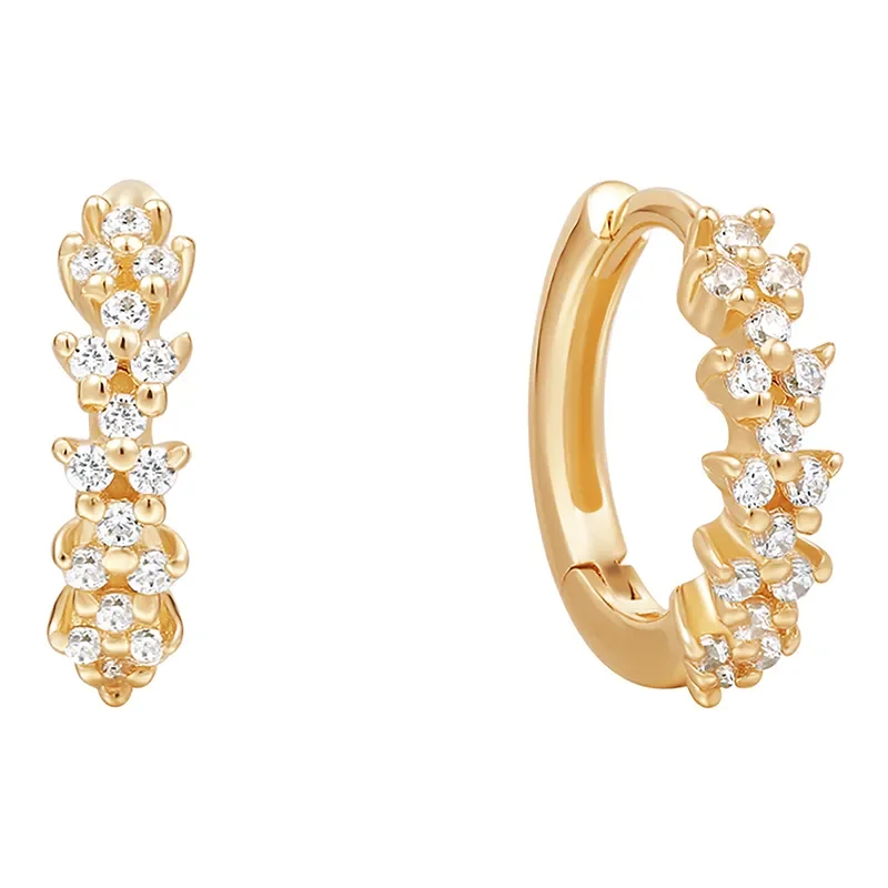 Ania Haie 14 KT HOOP Örhängen NATURAL DIAMOND HUGGIE EAU009-12YG