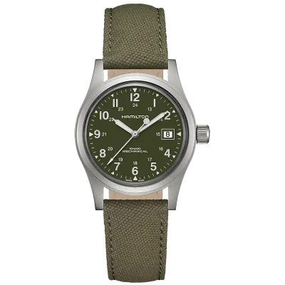Hamilton H69439363 &ndash; Khaki Field klocka 38 mm, mekanisk, safirglas