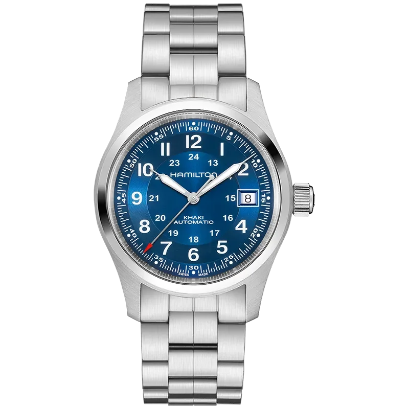 Hamilton H70455140 &ndash; Khaki Field mekanisk klocka 38 mm bl� safirglas