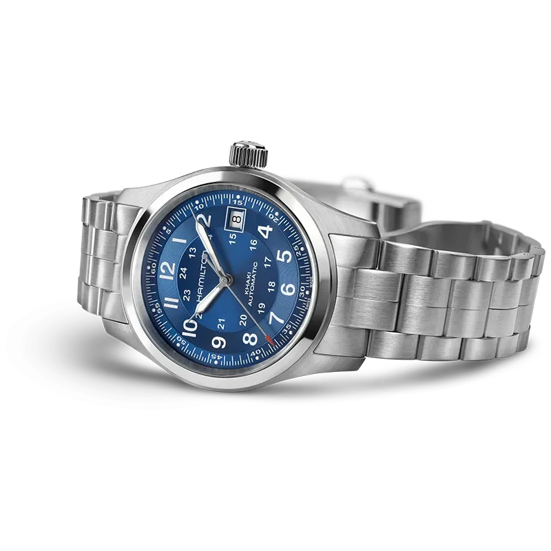 Hamilton H70455140 &ndash; Khaki Field mekanisk klocka 38 mm bl� safirglas