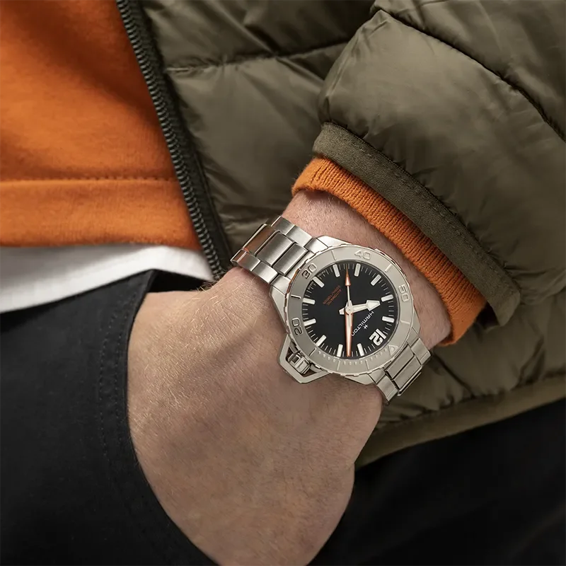 Hamilton H77485130 &ndash; Khaki Navy, Mekanisk klocka 41 mm vattent&auml;t