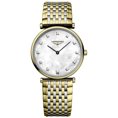 LONGINES WHITE MOTHER OF PEARL 12 DIAMONDS