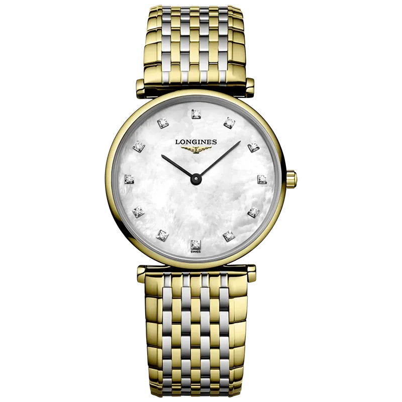 LONGINES WHITE MOTHER OF PEARL 12 DIAMONDS