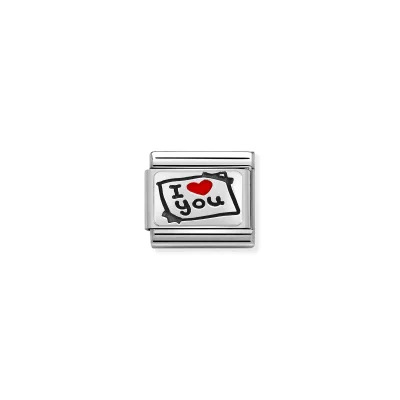 Nomination Länk Post-It I LOVE YOU, Röd Hjärta