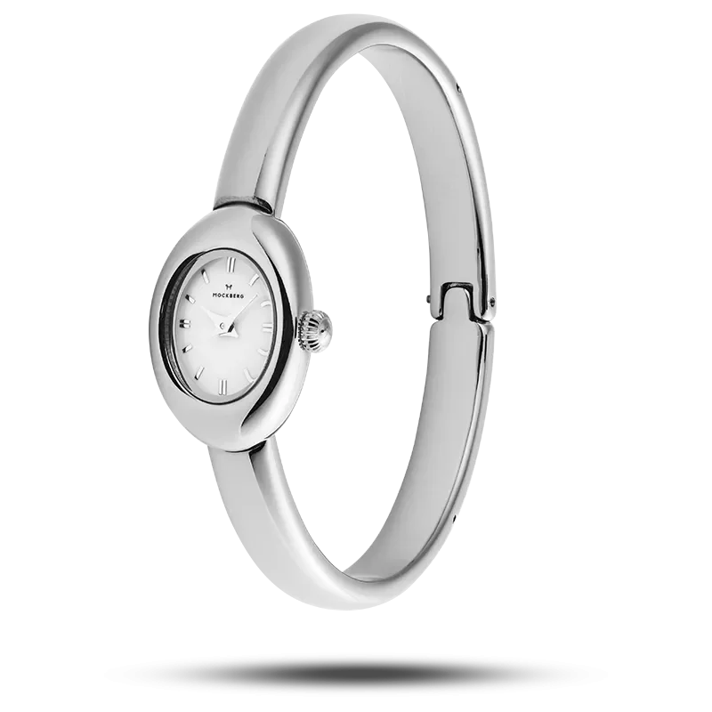 Mockberg Belle oval Bangle watch  silver small