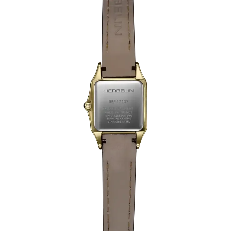 Herbelin Mini Luna Guld med Brunt Läderarmband 17407P1N08GD