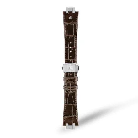 BROWN CALF LEATHER FOR AI1118, AI6008, AI6058 & AI6158 WITH STAINLESS STEEL END-PIECE & FOLDING CLAS