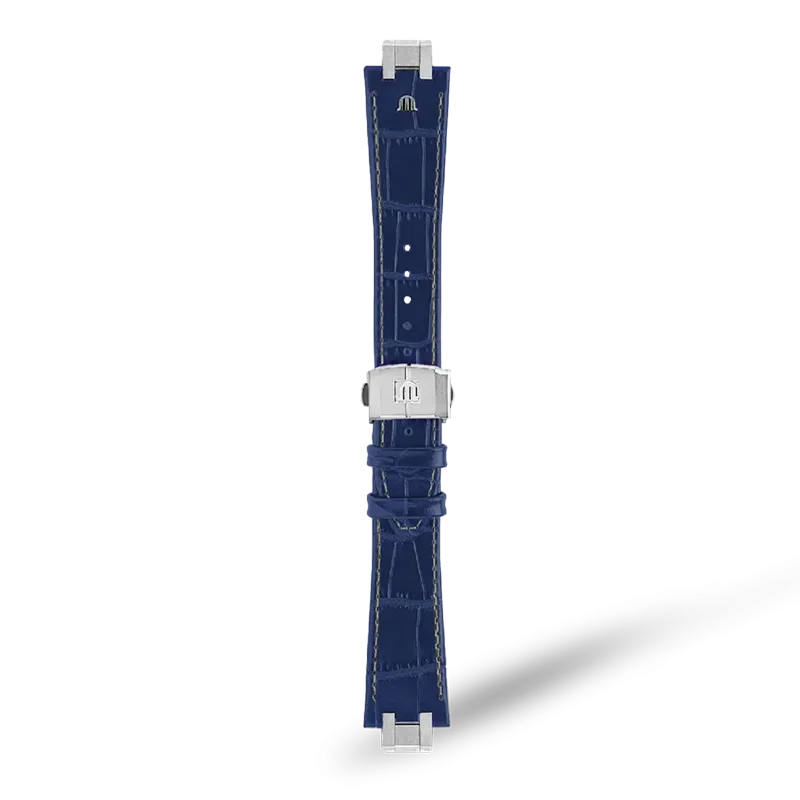 BLUE CALF LEATHER FOR AI1108, AI6007 & AI6057 WITH STAINLESS STEEL END-PIECE & FOLDING CLASP