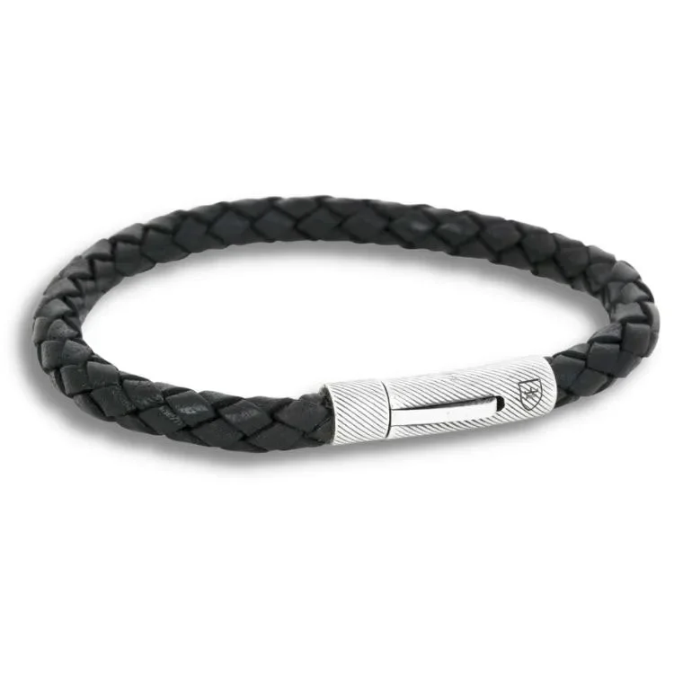 NOBEL by BILLGREN Silver/Läderarmband Svart 21CM