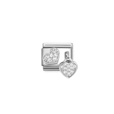 Nomination Composable Classic Länk, CZ Pavé Hearts 1 Hänge