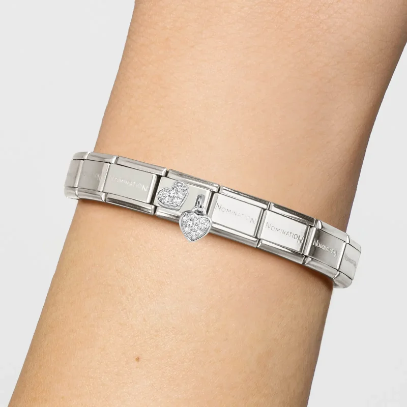 Nomination Composable Classic Länk, CZ Pavé Hearts 1 Hänge