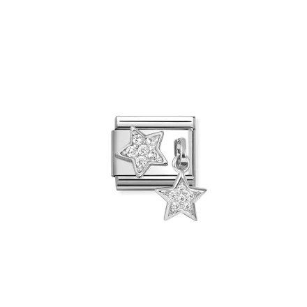Nomination Composable Classic L&auml;nk, CZ Pav&eacute; Stars 1 Pendant
