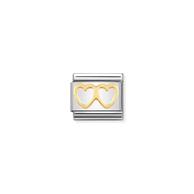 Nomination Composable Classic Länk Double Heart in Gold