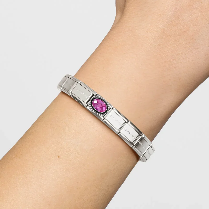 Nomination Composable Classic Länk, Fuchsia CZ, Vintage Effect