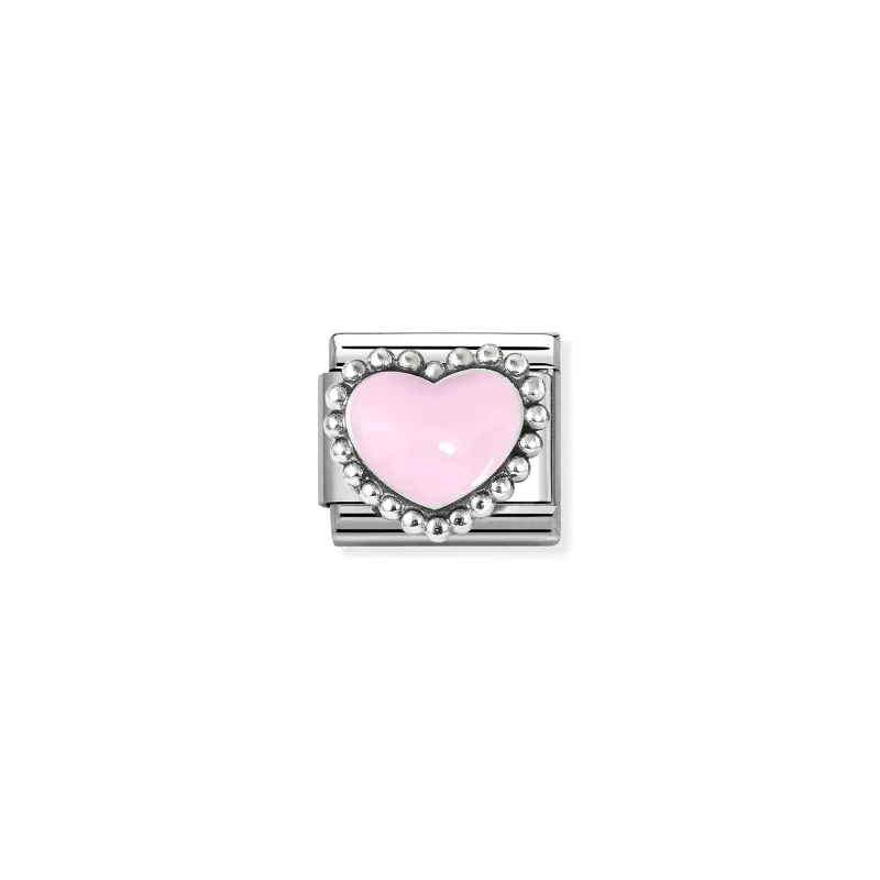 Nomination Composable Classic Länk, Pastel Pink Heart, beaded setting