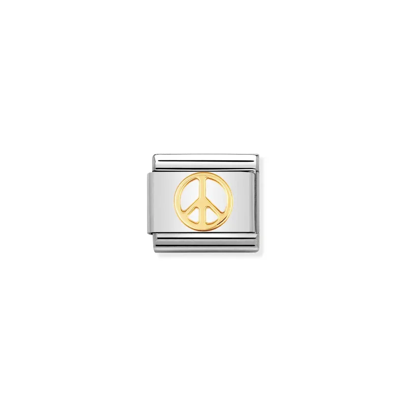 Nomination Composable Classic Länk Peace i Guld