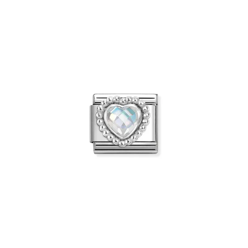 Nomination Composable Classic Länk, White CZ Heart
