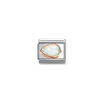 Nomination Composable Classic Länk, White Opal Drop Left
