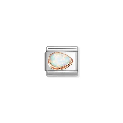 Nomination Composable Classic Länk, White Opal Drop Right