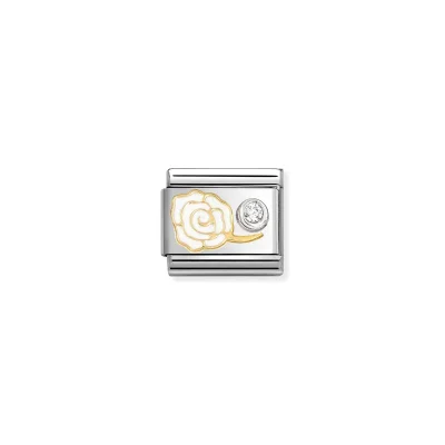 Nomination Composable Classic Länk, White Rose & CZ set in silver