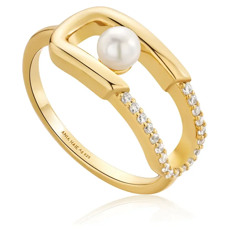 Ania Haie Ring Pearl Sparkle INTERLOCK R054-02G