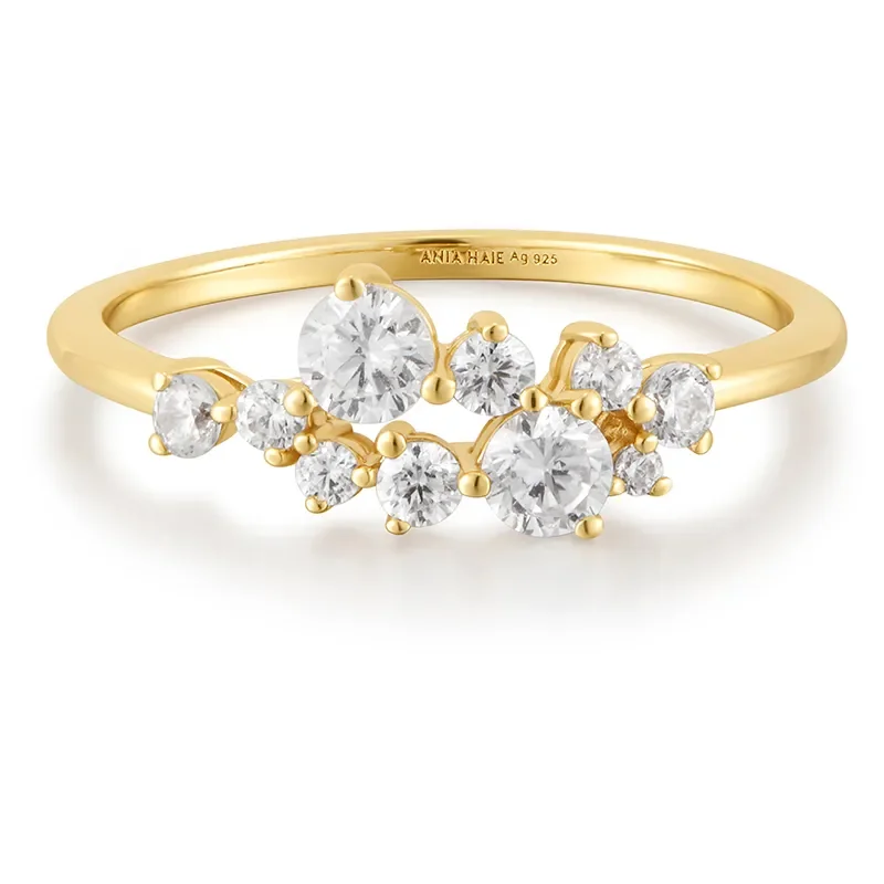 Ania Haie Guld FLOWER CLUSTER PAVE Ring R058-02G 52