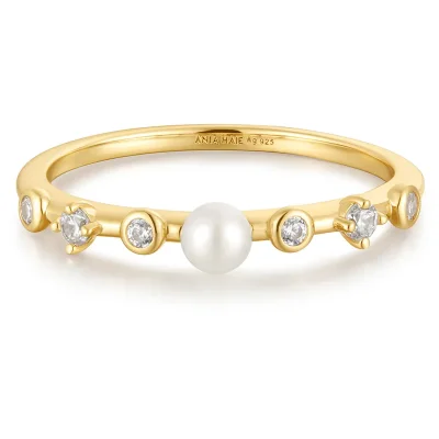 Ania Haie FRESHWATER PEARL AND CUBIC ZIRCONIA Ring R058-04G