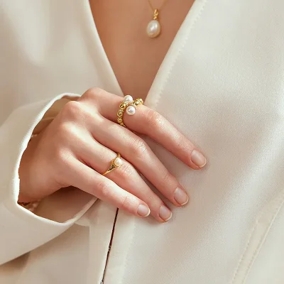 Ania Haie FRESHWATER PEARL STACKING Ring R058-06G