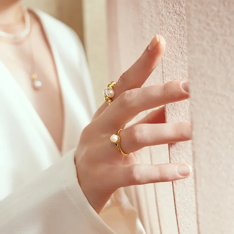 Ania Haie FRESHWATER PEARL STACKING Ring R058-06G