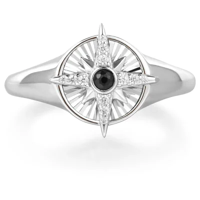 Ania Haie Silver STAR SIGNET Ring R059-06H