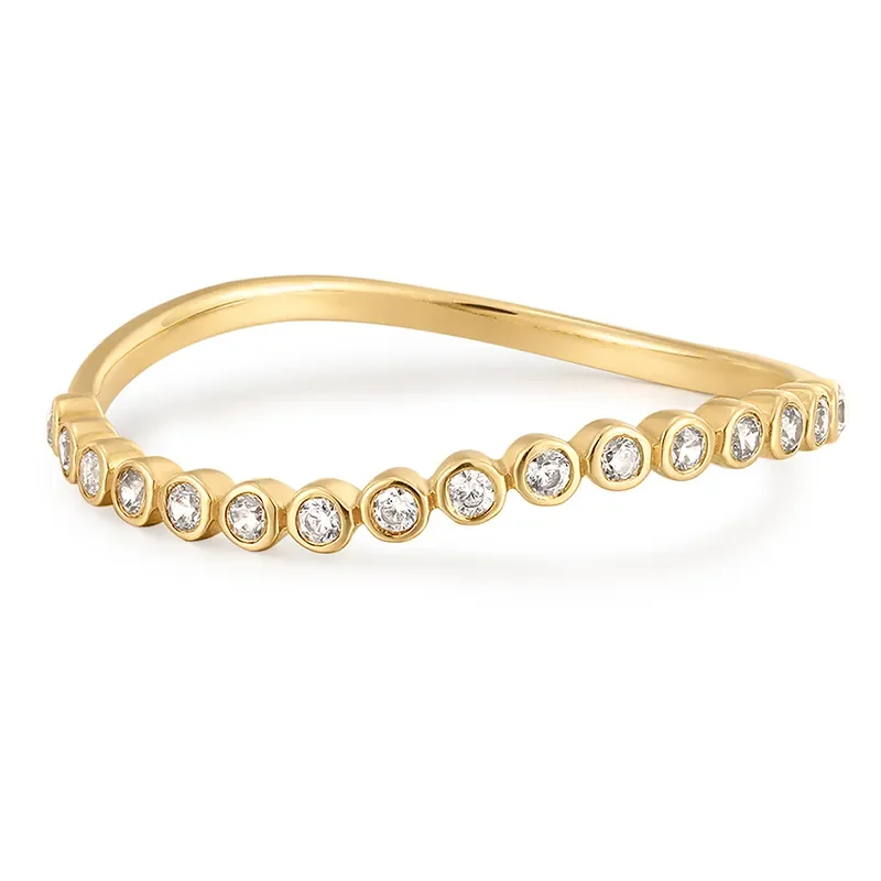 Ania Haie 14 KT Ring CIRCULAR NATURAL DIAMOND WAVE BAND RAU009-05YG
