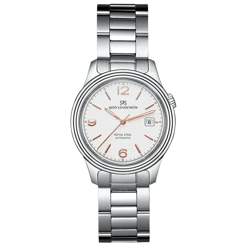 SJ�� SANDSTR�M ROYAL STEEL 41 MM IVORY ROSE INDEX STEEL BRACELET